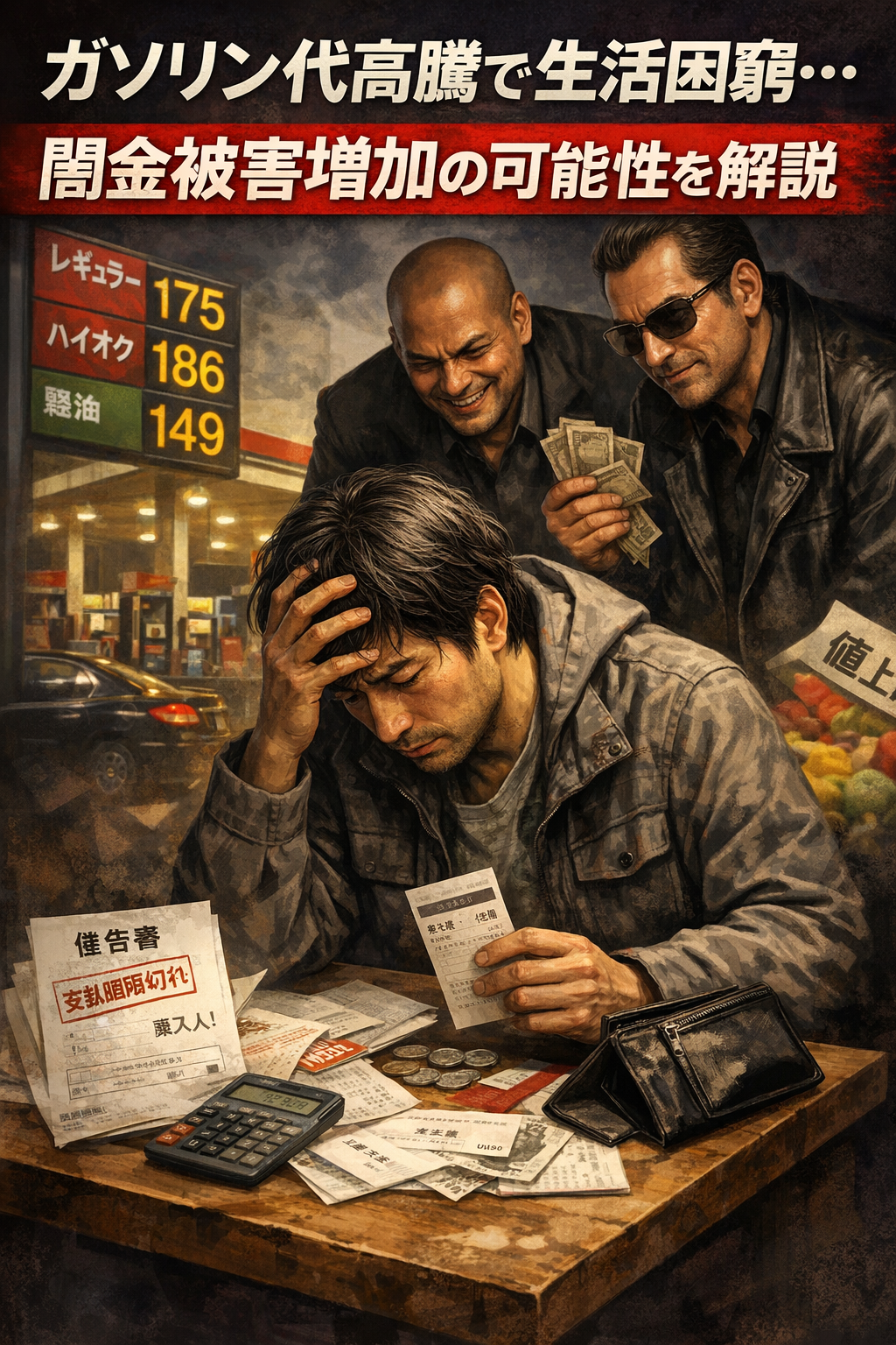 ガソリン代高騰で生活困窮…闇金被害が増える可能性を解説についてのアイキャッチ画像