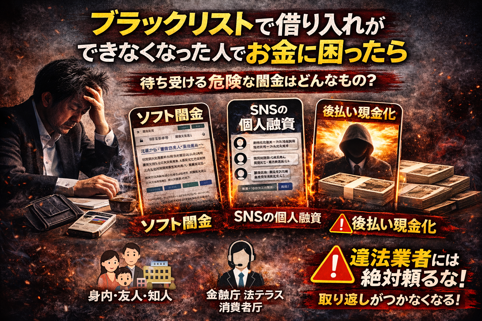 【お金の悩み】ブラックリストで借り入れができなくなった人の行きつく先は