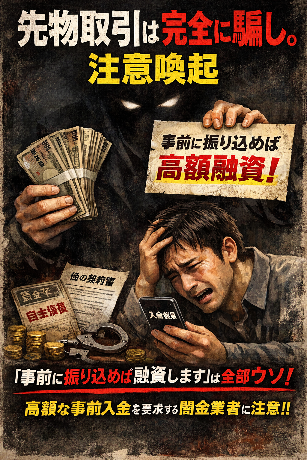 先物取引は完全に騙し。注意喚起についてのアイキャッチ画像