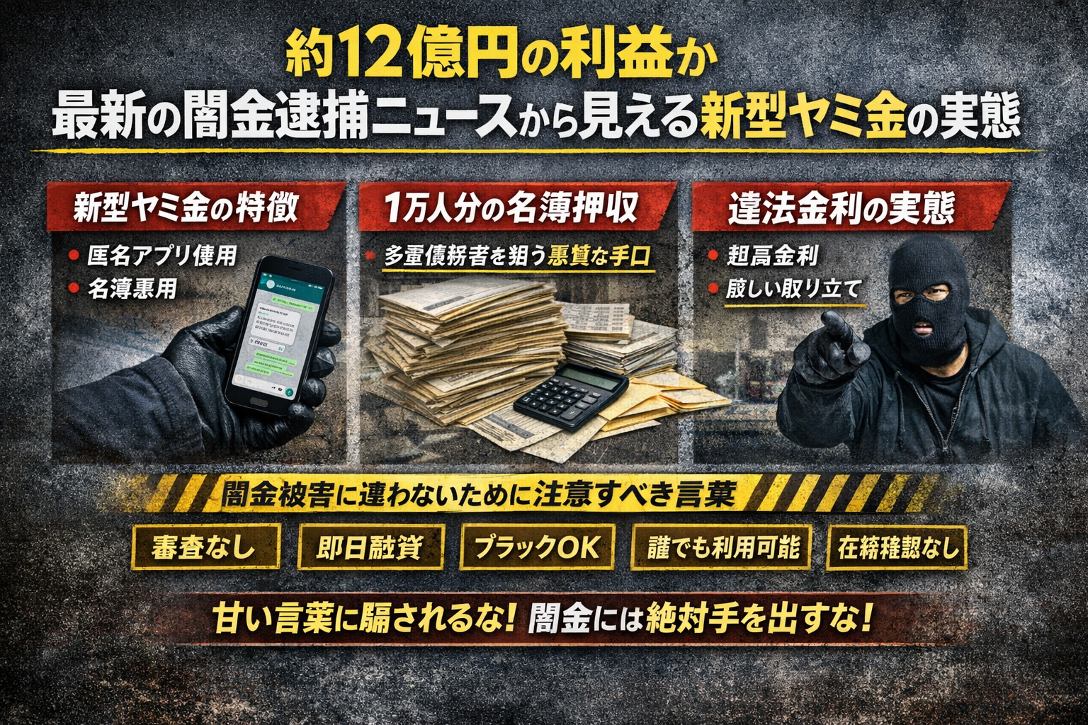 約12億円の利益か　最新の闇金逮捕ニュースから見える新型ヤミ金の実態