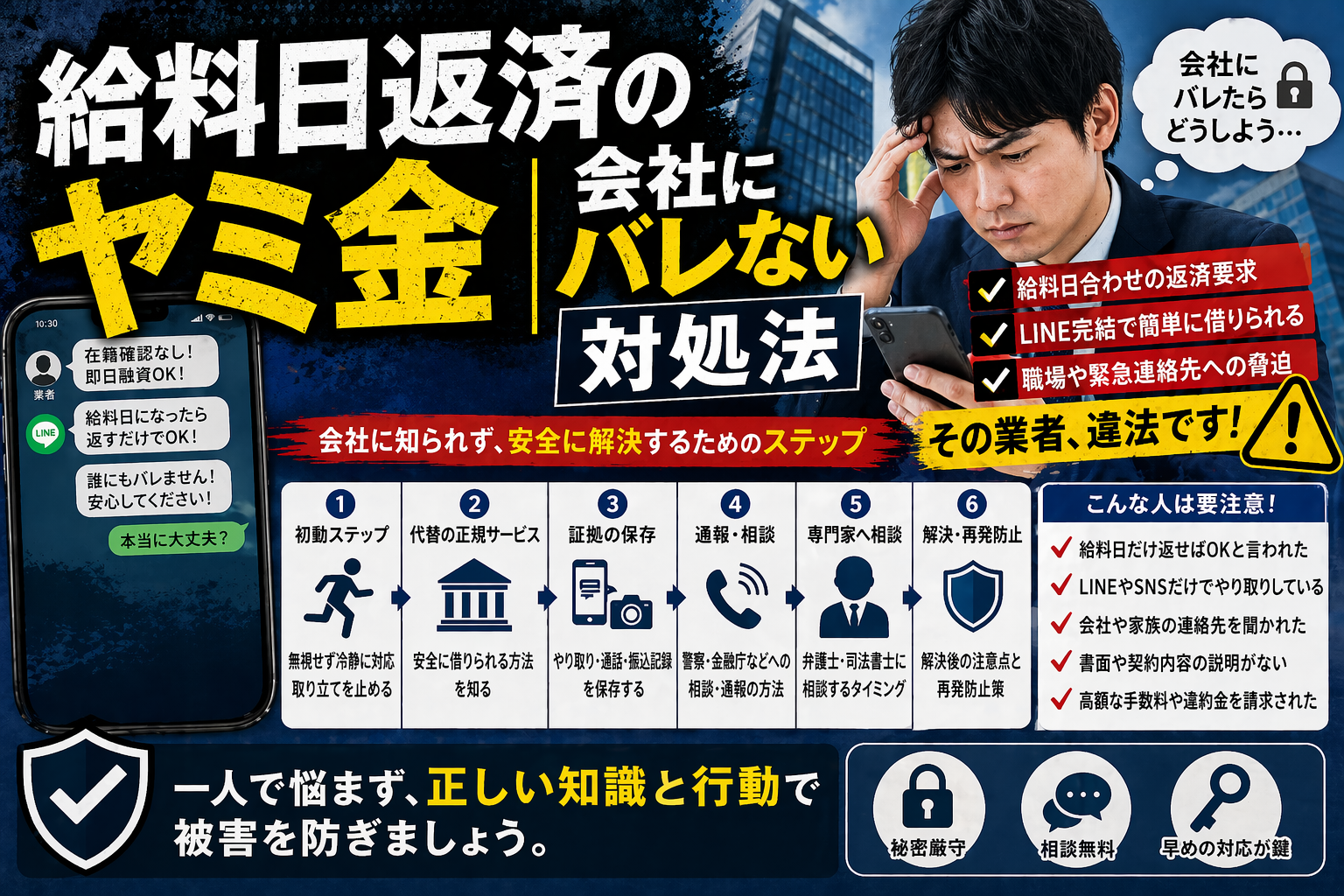 給料日返済のヤミ金│会社にバレない対処法