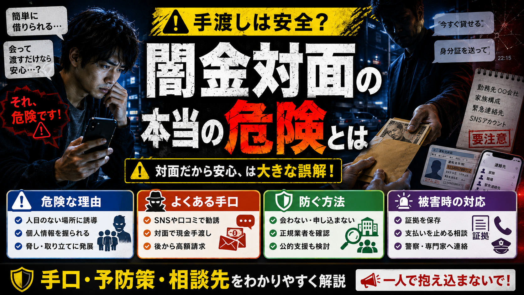手渡しは安全？闇金対面の本当の危険とは