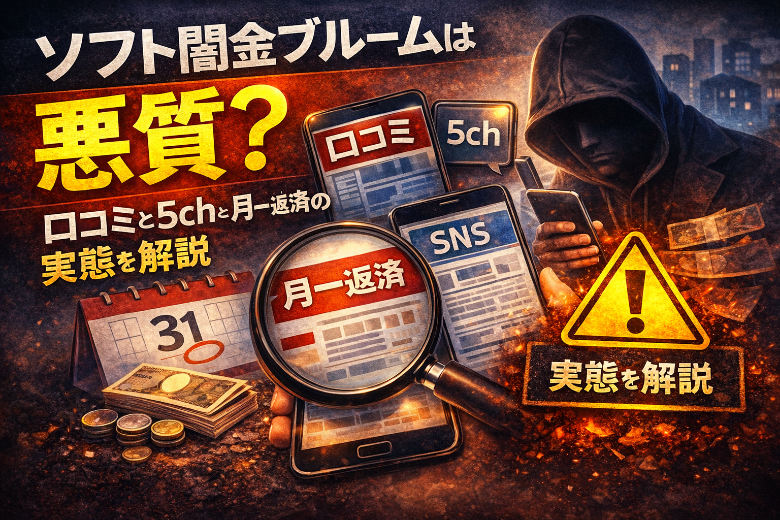 ソフト闇金ブルームについて解説して注意喚起する記事のアイキャッチ画像