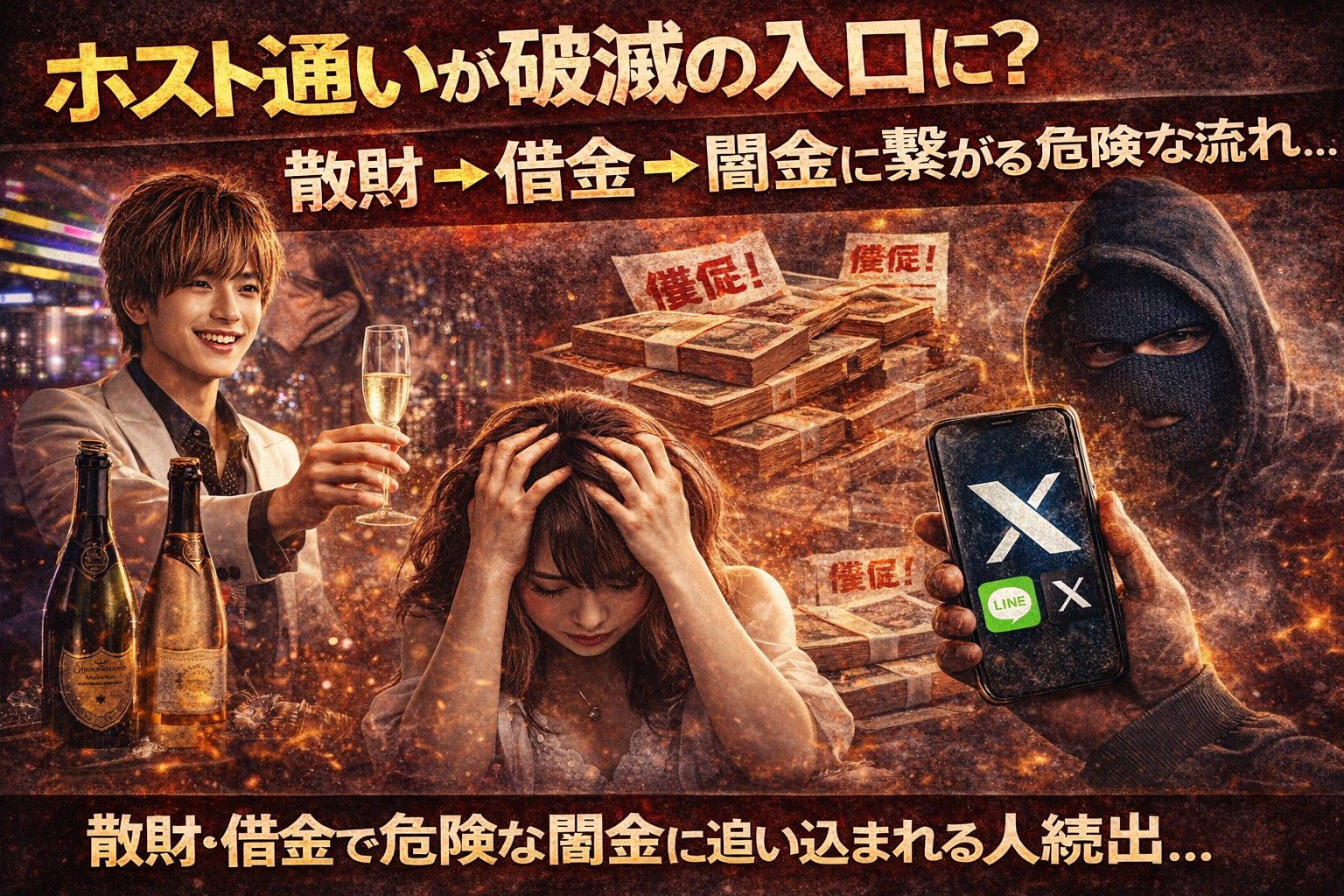 ホスト通いが破滅の入口に？散財→借金→闇金に繋がる危険な流れ