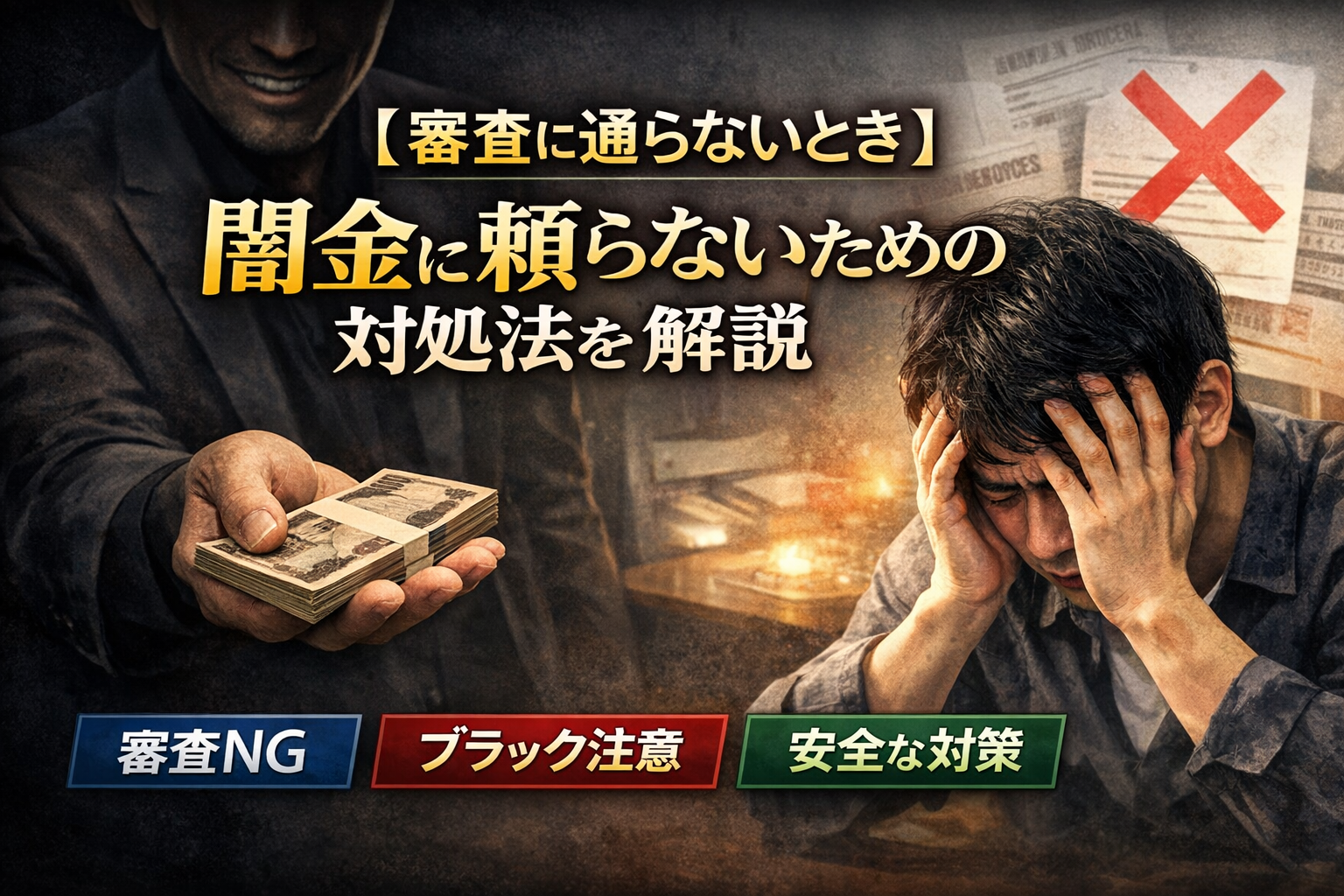 審査に通らないとき、闇金に頼らないための対処法について解説した記事のアイキャッチ画像