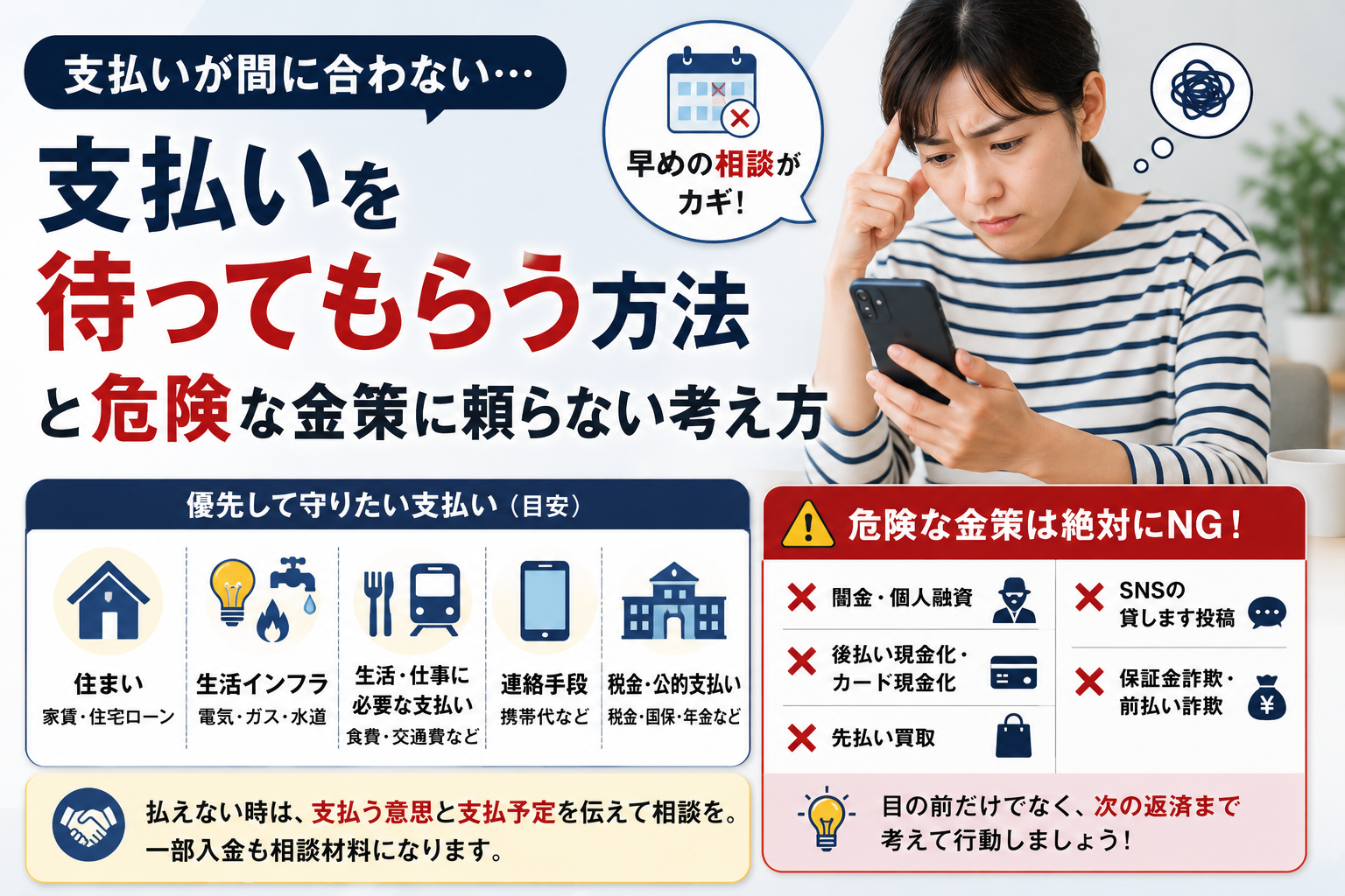 支払いを待ってもらう方法と危険な金策に頼らない考え方