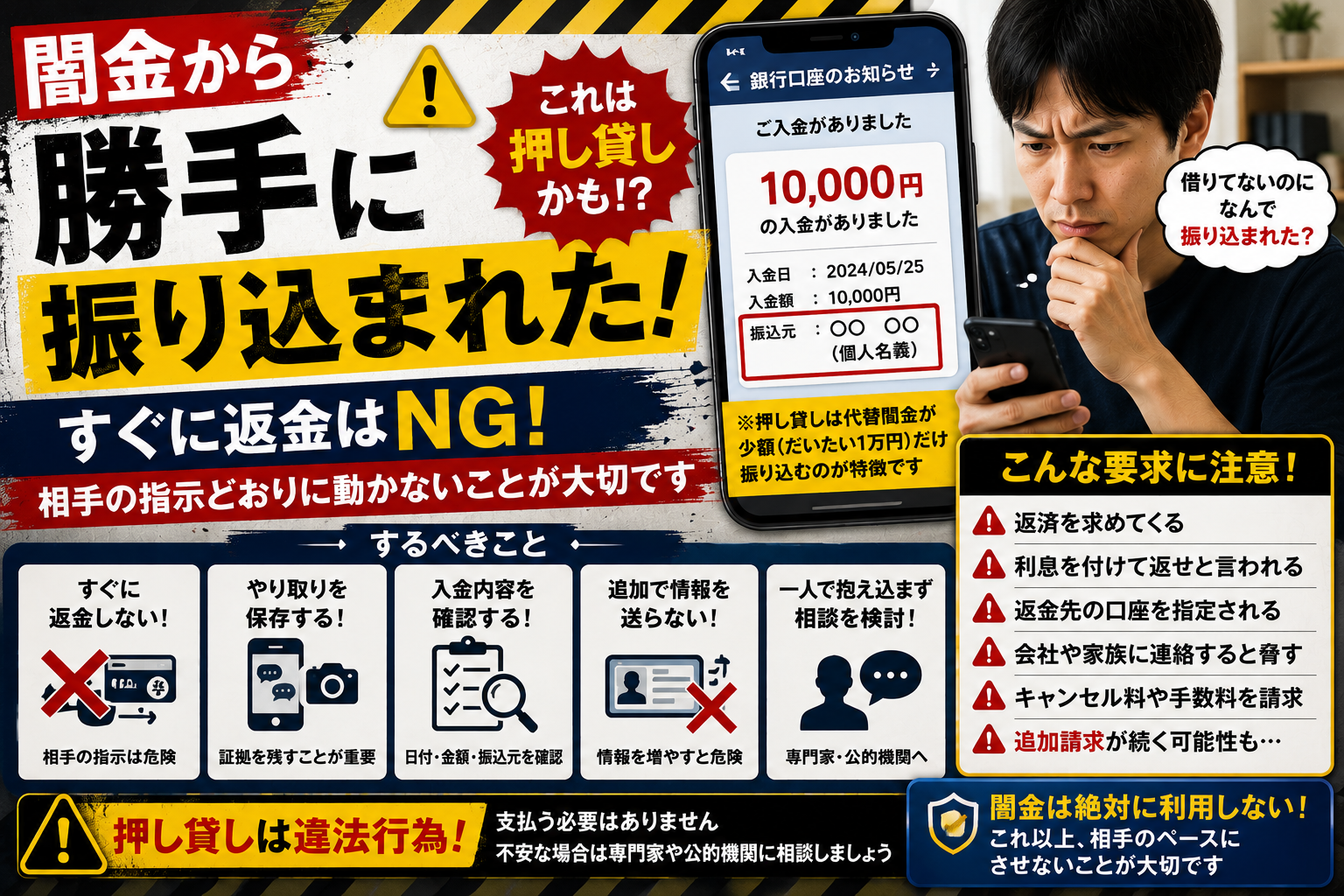 闇金に勝手に振り込まれた時の対処法