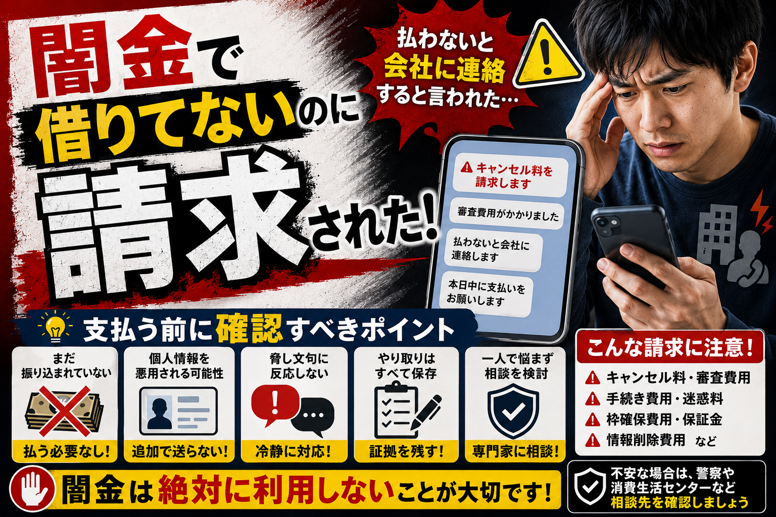闇金で借りてないのに請求された時の対処法