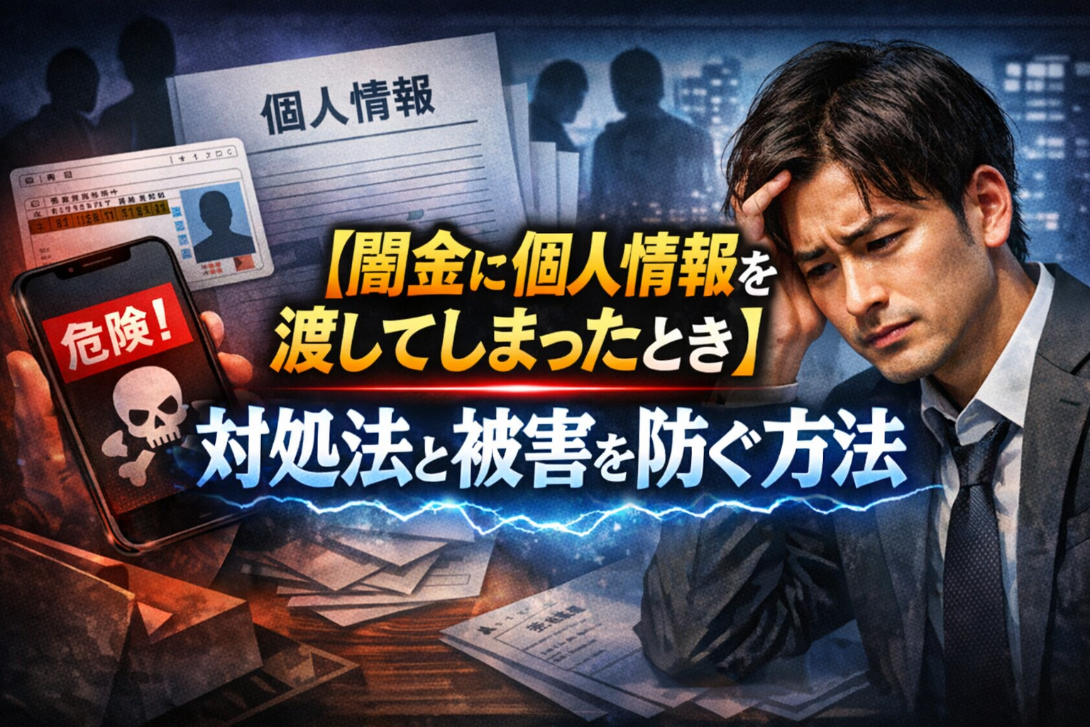 闇金に個人情報を渡してしまったときの対処法と被害を防ぐ方法について解説した記事のアイキャッチ画像