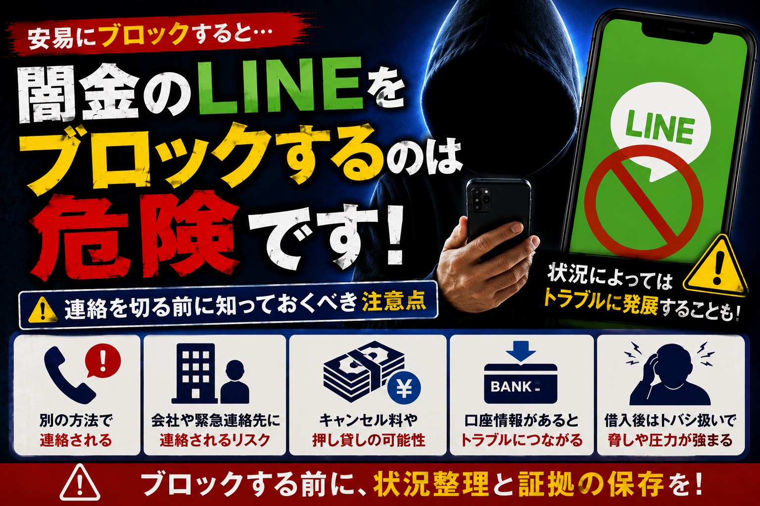 【闇金のLINEをブロックするのは危険？】連絡を切る前の注意点