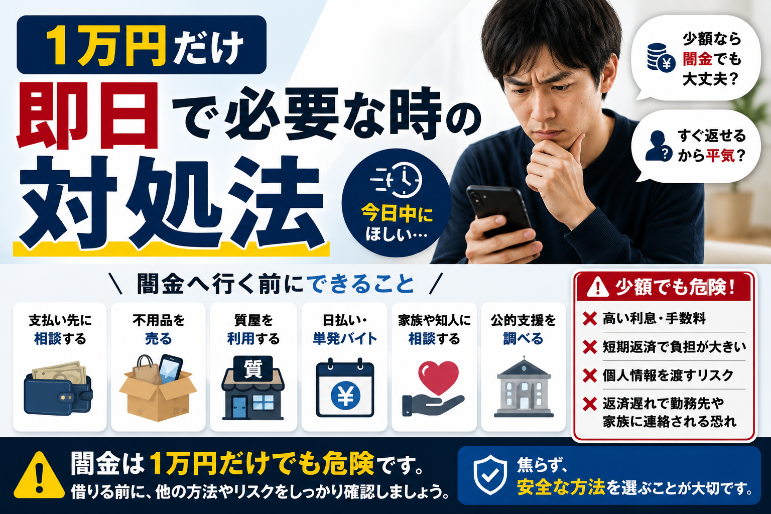 1万円だけ即日で必要な時の対処法